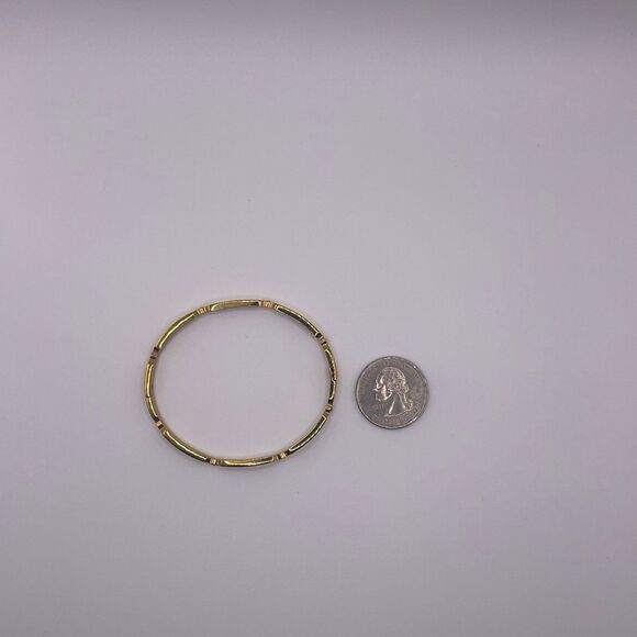 Saks Fifth Avenue Women's Gold Tone Rhinestone Gem Love Bangle Bracelet - Picture 10 of 10